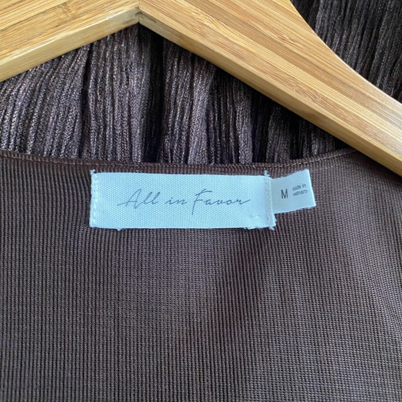 All in Favor Women's Midi Dress Long Sleeve Metallic Brown Size M - Picture 3 of 3